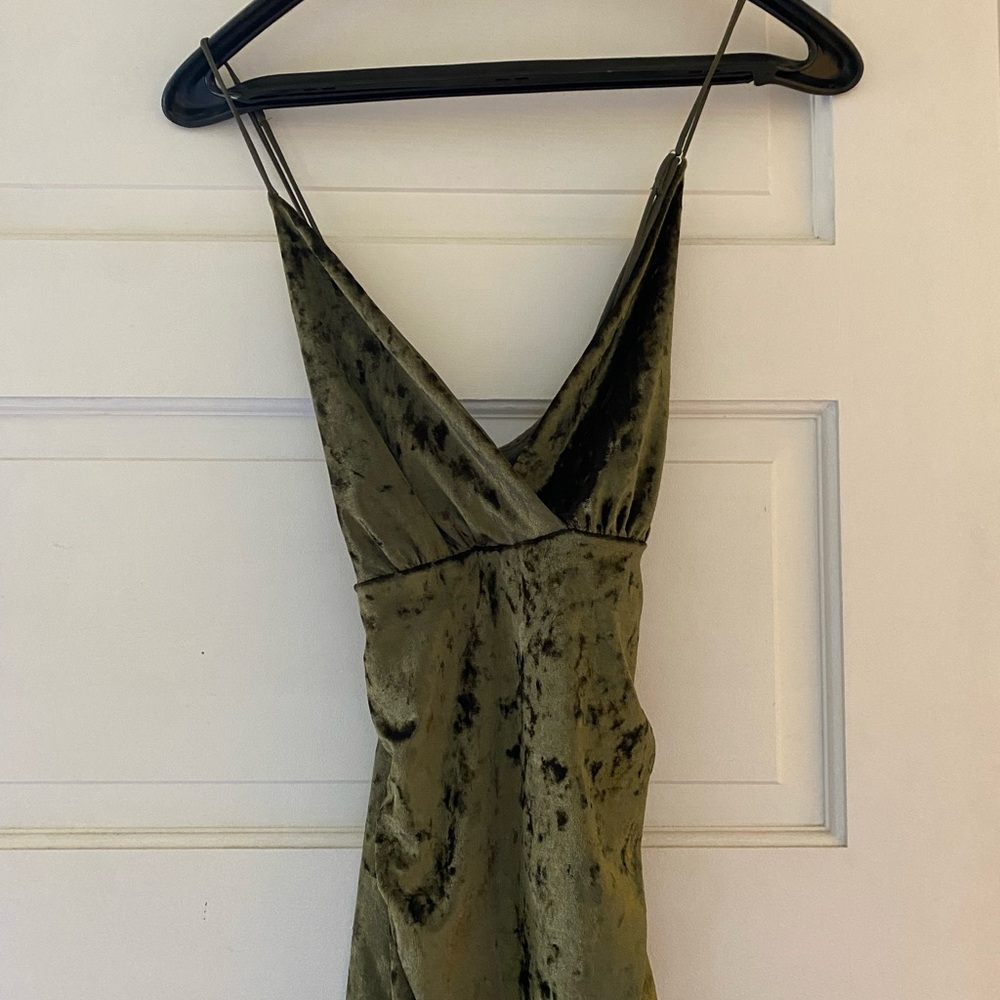 Lucy in the Sky Olive Velvet Mini Dress